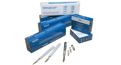Almedic Magna Sterile Disposable Scalpels with Stainless Steel Blades (10/box)